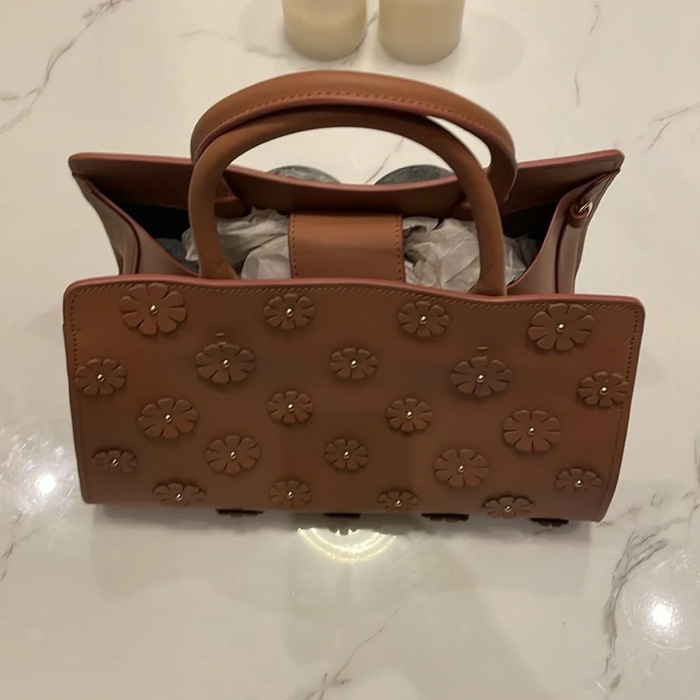 Zac Posen NWT limited sample purse Tan Floral Large Woman’s Satchel